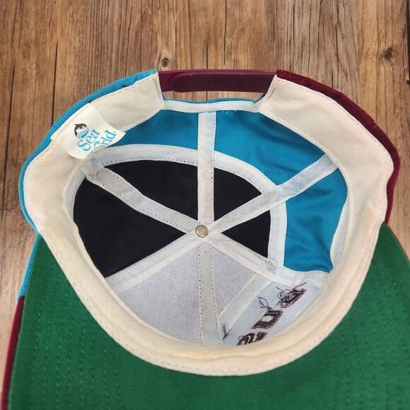 VTG Busch Gardens Sea World Snapback Hat Cap Color Block 90s Canvas Park Novelty - Picture 9 of 11